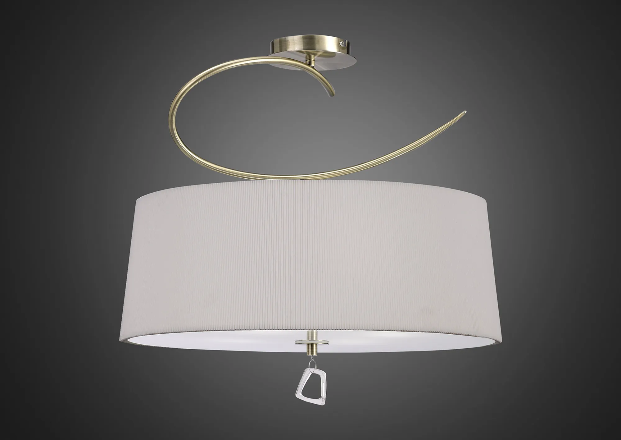 Mara Antique Brass-Ivory White Ceiling Lights Mantra Semi Flush Fittings Mara Antique Brass-Ivory White Ceiling Lights Mantra Semi Flush Fittings